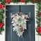 Glitzhome® 28"Christmas Flocked Pinecone & Berry Teardrop